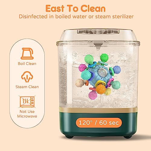 Baby Sensory Teething Teether Toys: Teething Toys for Babies 0-6 Months | Baby Teething Toys 6 to 12 Months Baby Teething Ball Toy 0-3 Month Rattle Sensory Infant Toys for 0-3-6-12 Months Baby (Blue) by Shantou ZengYi Technology Co., Ltd