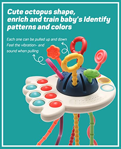 Montessori Toys, Silicone Pull String Activity Toys, Baby Sensory Toys, Baby Travel Toys, Baby Stress Relief Toys fine Motor Skills Toddler 18m+ Birthday Gift for Toddlers by UNIWA