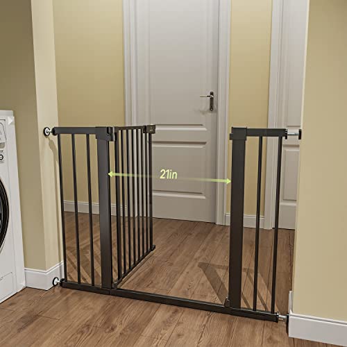 BB1017 Dog Gate for The House,Baby Gate for Stairs 27-43" (Black) by BabyBond