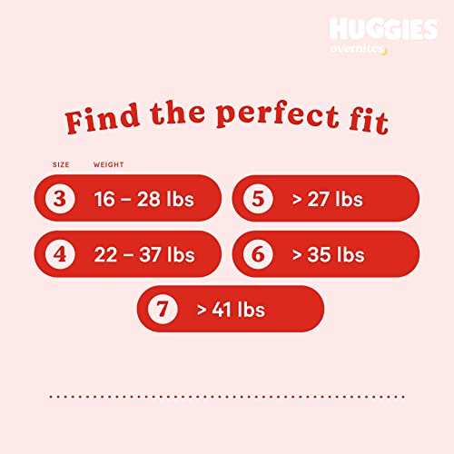 Overnight Diapers Size 6 (35+ lbs), 72 Ct, Huggies Overnites Nighttime Baby Diapers by Kimberly-Clark Corp.