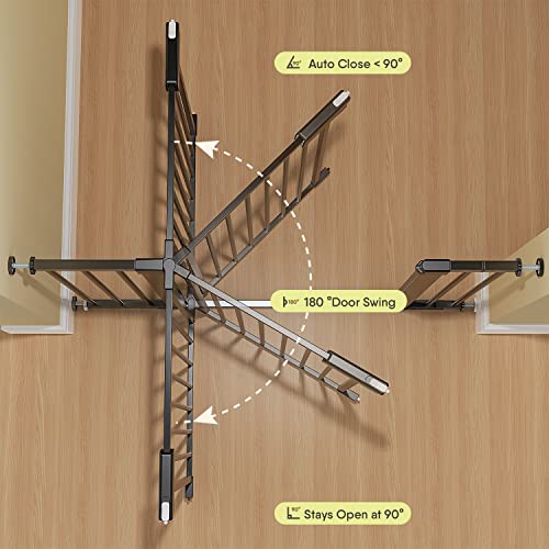 BB1017 Dog Gate for The House,Baby Gate for Stairs 27-43" (Black) by BabyBond