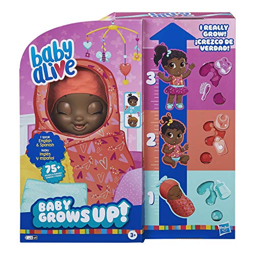 Baby Alive Baby Grows Up (Sweet) - Sweet Blossom or Lovely Rosie, Growing and Talking Baby Doll, Toy with 1 Surprise Doll and 8 Accessories from Hasbro