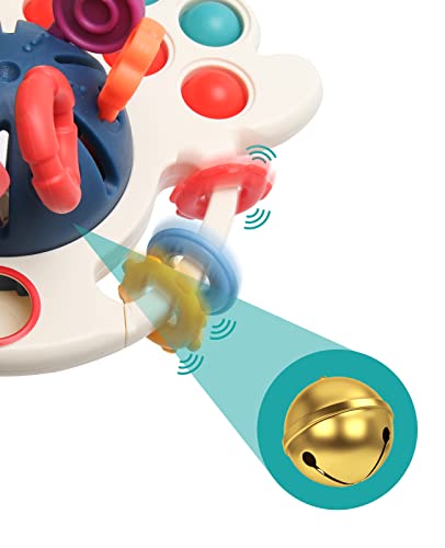 Montessori Toys, Silicone Pull String Activity Toys, Baby Sensory Toys, Baby Travel Toys, Baby Stress Relief Toys fine Motor Skills Toddler 18m+ Birthday Gift for Toddlers by UNIWA