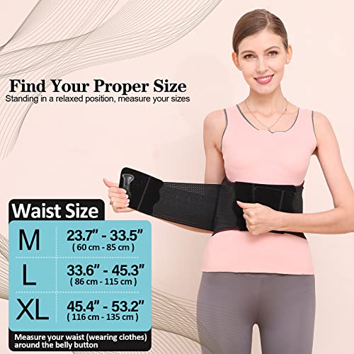 Hameisen Back Brace for Lower Back Pain, Relief for Herniated Disc, Sciatica, Scoliosis and more, Lightweight & Breathable Mesh with Lumbar Pad, Adjustable Support Strap for Women and Men - L by Hameisen