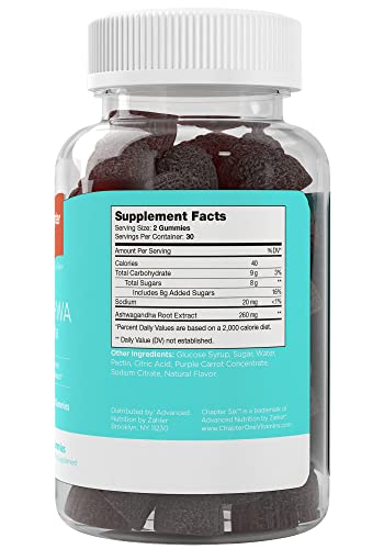 Chapter Six Ashwagandha Gummies, Mood and Relaxation Support Supplement, Kosher, 60 Gummies from Zahler