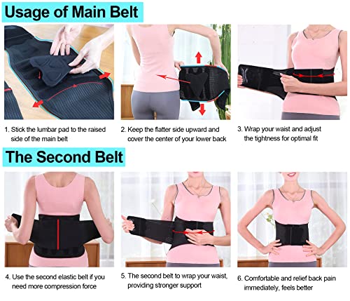 Hameisen Back Brace for Lower Back Pain, Relief for Herniated Disc, Sciatica, Scoliosis and more, Lightweight & Breathable Mesh with Lumbar Pad, Adjustable Support Strap for Women and Men - L by Hameisen