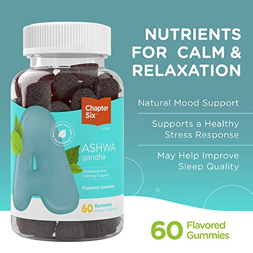 Chapter Six Ashwagandha Gummies, Mood and Relaxation Support Supplement, Kosher, 60 Gummies from Zahler