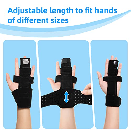 Fanwer 2 Finger Splint Trigger Finger Splint, Adjustable Length Finger Brace for Two Finger Support, Knuckle Straightening Immobilizer for Broken Finger, Arthritis, Mallet Finger, Sprains, Tendonitis from Fanwer