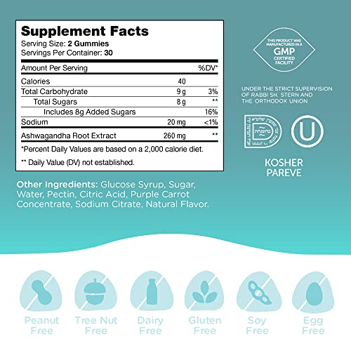Chapter Six Ashwagandha Gummies, Mood and Relaxation Support Supplement, Kosher, 60 Gummies from Zahler