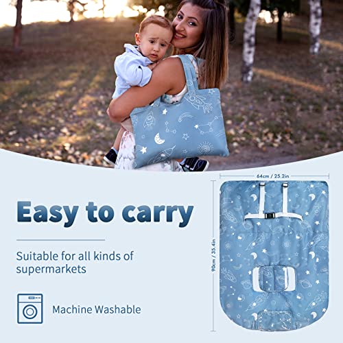 Yoofoss Shopping Cart Cover for Baby, 2-in-1 High Chair Cover with Safety Harness, Multifunctional Cart Covers for Toddler, Universal Fit, Soft Padded Grocery Cart Cover for Baby Boy Girl - Blue by Shenzhenshi Aisifang Clothing Co., Ltd.