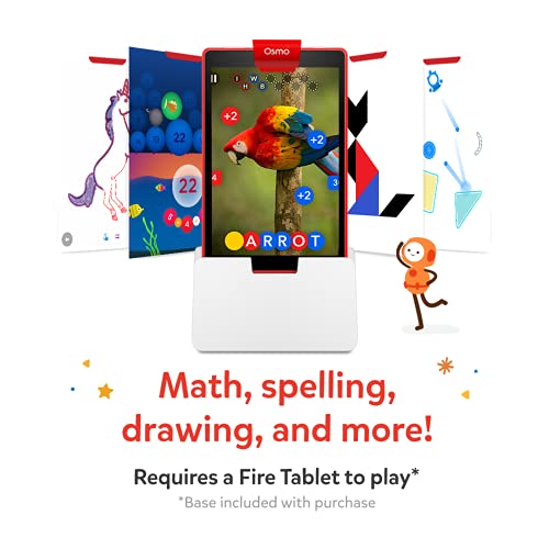 Osmo - Genius Starter Kit for Fire Tablet-5 Educational Learning Games-Ages 6-10-Spelling, Math & Creativity-STEM Toy Gifts-Boy & Girl-Ages 6 7 8 9 10(Osmo Fire Tablet Base Included-Amazon Exclusive) from Osmo