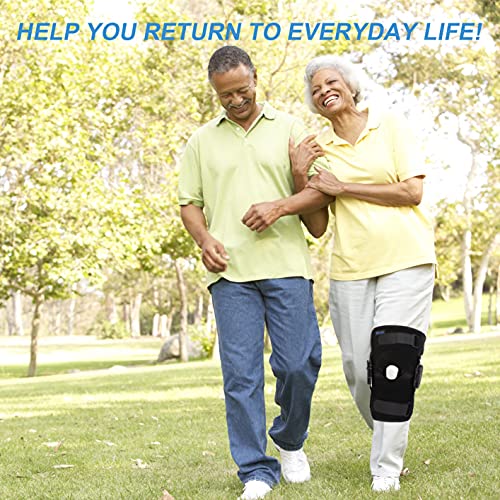 Nvorliy ROM Metal Hinged Knee Brace, Adjustable Open Patella Pad, Medical Knee Immobilizer for ACL, Post Op, Tendon, Orthopedic Rehab and Meniscus Injuries, Fit Right & Left Leg, Women & Men by Nvorliy