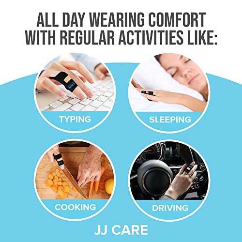 JJ CARE Trigger Finger Splint with Finger Sleeves [Pack of 2] Adjustable Finger Support, Brace, Stabilizer and Straightening | Support Arthritis Knuckle Immobilization | Fits Thumb, Index, Middle, Ring and Pinky Finger by JJ CARE