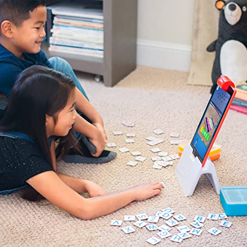 Osmo - Genius Starter Kit for Fire Tablet-5 Educational Learning Games-Ages 6-10-Spelling, Math & Creativity-STEM Toy Gifts-Boy & Girl-Ages 6 7 8 9 10(Osmo Fire Tablet Base Included-Amazon Exclusive) from Osmo