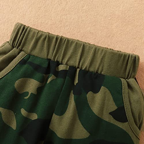 Baby Boy Clothes Newborn Boy Outfits, Infant Letter Print Romper+Long Pants+Hat 3PC Clothing Set(6M,Army Green) by 