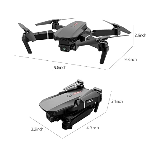 Drone with 1080P Dual HD Camera, 2023 Upgradded RC Quadcopter FPV Camera Foldable Drone Toys Gift for Adults and Kids, One Key Start Speed Adjustment, 360Â° Altitude Hold Mode (Black) from Belief dolls