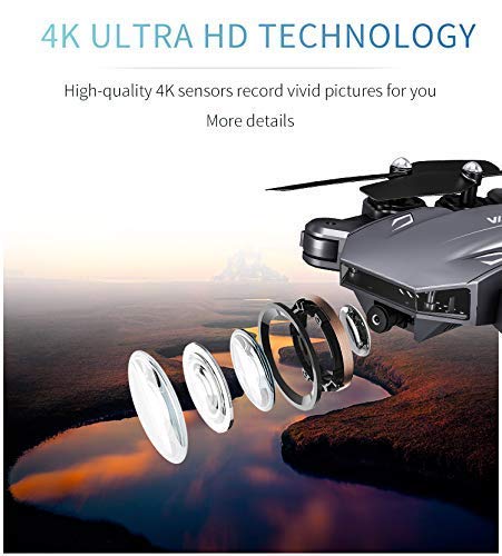 VISUO XS816 4k Drone with Camera Live Video, Teeggi WiFi FPV RC Quadcopter with 4k Camera Foldable Drone for Beginners - Altitude Hold Headless Mode One Key Off/Landing APP Control Long Flight Time from Teeggi