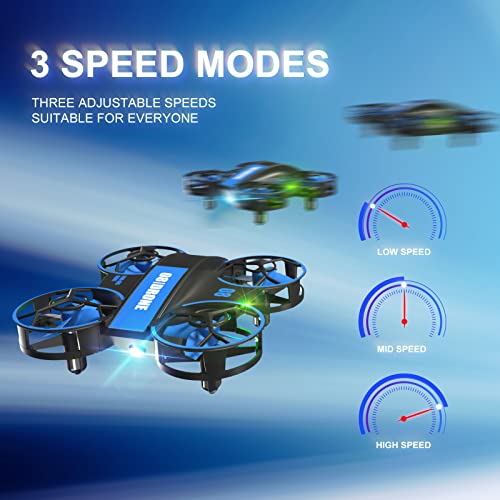 Mini Drone for Kids Beginners, Easy to Remote Control, RC Helicopter Quadcopter with 3 Batteries, Hold Height, 3D Flip, Auto Rotating, Headless Mode, 3 Speeds, Indoor Flying Toy Gift for Boys Girls from ROVPRO