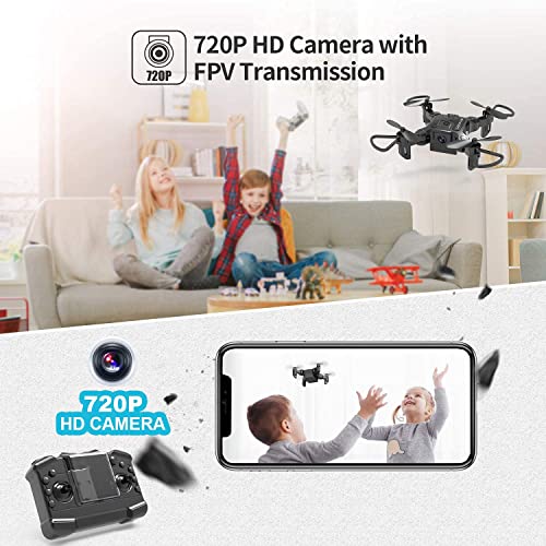 4DRC Mini Drone with 720P Camera for Kids Beginners,RC Quadcopter Helicopter FPV HD Live Video,Toys Gifts for Boys Girl,3 Batteries,One Key Return,Headless Mode,Trajectory Flight,3D Flips by shantoushixiaowangguoshangmaoyouxiangongsi