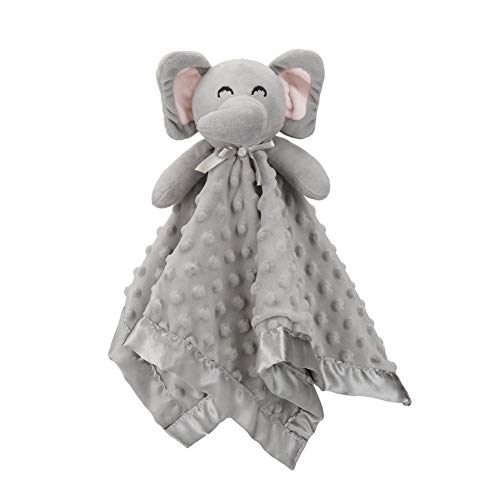 Pro Goleem Elephant Security Blanket Soft Baby Lovey Unisex Lovie Christmas Baby Gifts for Newborn Boys and Girls Baby Snuggle Toy Baby Elephant Stuffed Animal Grey 16 Inch by 
