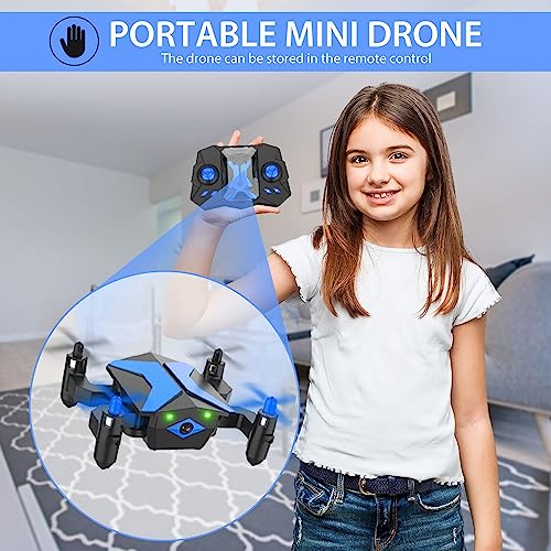 Drone with Camera Drones for Kids Beginners, RC Quadcopter with App FPV Video, Voice Control, Altitude Hold, Headless Mode, Trajectory Flight, Foldable Kids Drone Boys Gifts Girls Toys-Light Blue by Guangdong Attop Technology Co Ltd