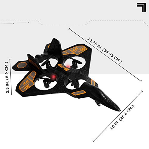 SHARPER IMAGE Thunderbolt Remote Control Stunt Drone, 2.4 GHz Wireless Fighter Jet RC, Quadcopter with Assisted Landing, Small Plane for Kids and Beginners, Rechargeable from MerchSource