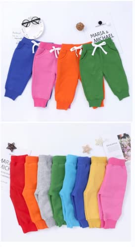 CuteOn Unisex Toddler Jogger Pants Kids Cotton Elastic Waist Winter Baby Sweatpants Pants 1-5Years Grass Green from 