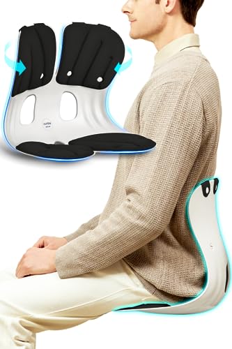 [Curble Grand] Ergonomic Back Support Chair, Lumbar Support for Back Posture Corrector and Back Pain Relief, Portable and Perfect for Office Chair and Work from Home (Black) from ablue Co., Ltd.