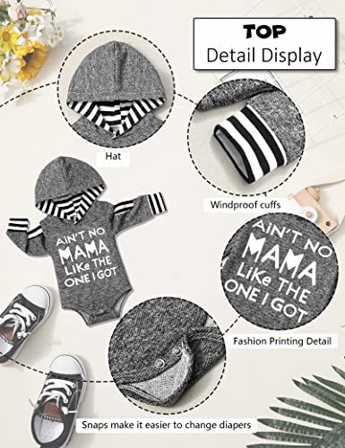 Newborn Baby Boy Clothes Letter Print Hoodies+Little Man Stripe Long Pants 2PCS Outfits Set 0-3 Months by 
