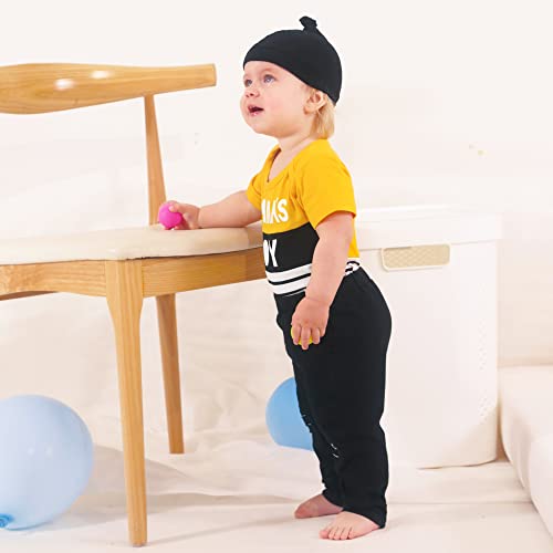 Newborn Baby Boy Clothes Summer Outfits Premature Clothes Boys Cute Infant Boy Outfits Cotton Short Sleeve Yellow Romper Ripped Pants Set 0-3 Months Baby Boys Clothes from 