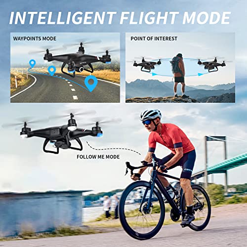 TENSSENX GPS Drone with 1080P HD Camera for Adults and Kids, 5G Transmission FPV Drone, RC Quadcopter with 2 Batteries, Carrying Bag, Auto Return, Follow Me, Altitude Hold, Easy for Beginners from TENSSENX