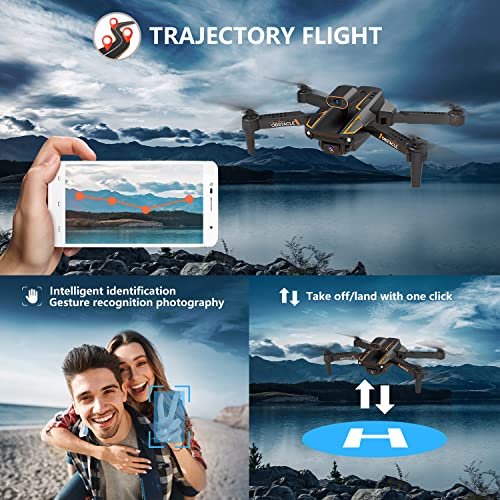 SONGLINLXS S91 3-Side Obstacle Sensing Drone with Adult 1080P Camera, WiFi HD FPV Camera RC Quadcopter, Toy Gift for Beginners Kids, 3 Batteries and Carrying Bag, 1 Button Takeoff/Land, 3D Flip, Black from SONGLINLXS