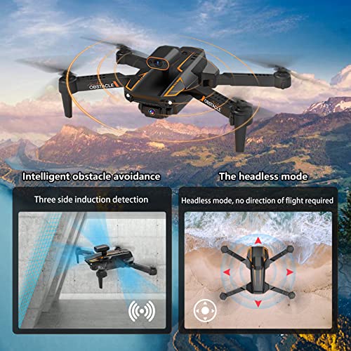 SONGLINLXS S91 3-Side Obstacle Sensing Drone with Adult 1080P Camera, WiFi HD FPV Camera RC Quadcopter, Toy Gift for Beginners Kids, 3 Batteries and Carrying Bag, 1 Button Takeoff/Land, 3D Flip, Black from SONGLINLXS