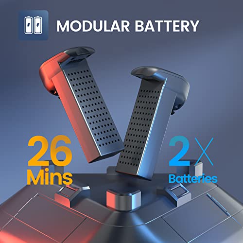 Holy Stone HS280 Foldable FPV Drone with Adjustable 1080P HD WiFi Camera; Lightweight RC Quadcopter for Kids Adults Beginner, 2 Modular Batteries, Auto Hover, Gravity Sensor, Voice/Gesture Control from Holy Stone