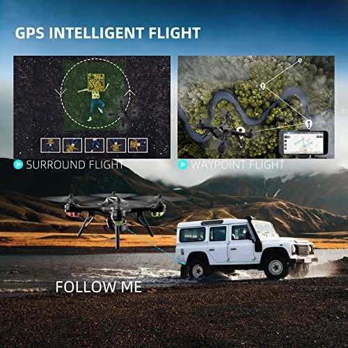 Cheerwing GPS Drone with 4K Camera for Adults, U59 5G FPV Drone Quadcopter with Live Video, Auto Return Home, Follow Me, 2 Batteries by UDIRC