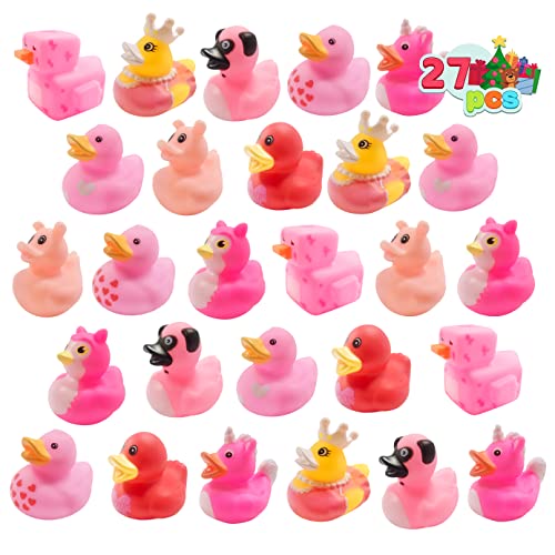 27 PCS Valentine's Day Rubber Ducks,Baby Showers Accessories,Mini Duckies Bath Toys for Kids Valentines Party Favors (Valentine's) from Holydeck