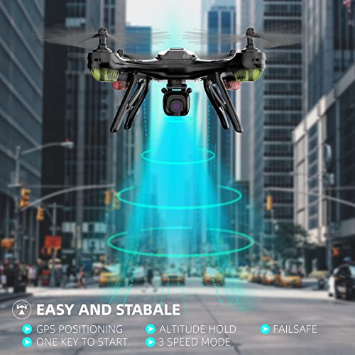 Cheerwing GPS Drone with 4K Camera for Adults, U59 5G FPV Drone Quadcopter with Live Video, Auto Return Home, Follow Me, 2 Batteries by UDIRC