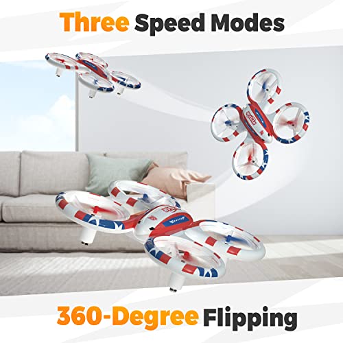 BEZGAR HQ051 Mini Drone for Kids - RC Drone Indoor, LED Remote Control Drone with 3D Flip, Headless Mode and 2 Speed Propeller Full Protect Small Drone for Beginners, Great Gifts for Boys and Girls by BEZGAR