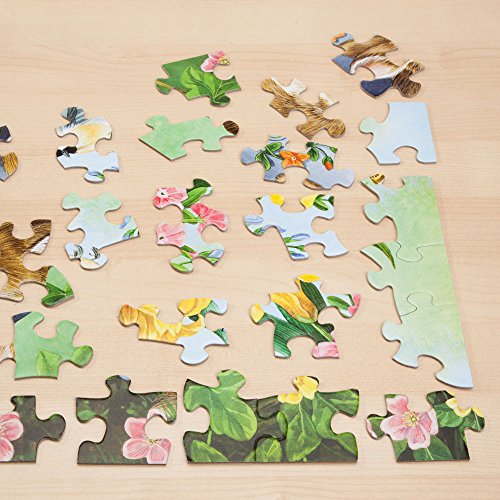 Bits and Pieces - 200 Piece Jigsaw Puzzle for Adults 15" x 19" - Cats in Flower Pots - 200 pc Kitten Colorful Bloom Butterfly Sweet Cute Garden Jigsaw by Artist Makiko from Melville Direct