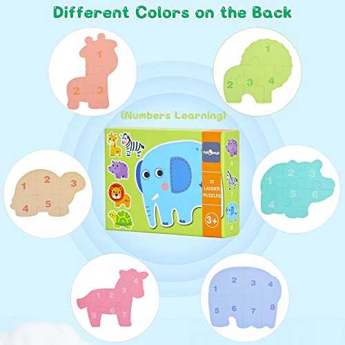 Puzzles for Toddlers Ages 2 3 4 5 Years Old, Safari Animals Floor Jigsaw Puzzles for Beginner, Educational Gifts for Girls Boys Kids by Flyingseeds, 6 Pack by FLYINGSEEDS