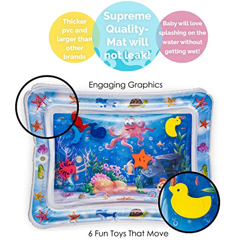 Splashin'kids Inflatable Tummy Time Premium Water mat Infants and Toddlers is The Perfect Fun time Play Activity Center Your Baby's Stimulation Growth from Splashin'kids