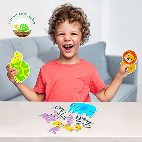 Puzzles for Toddlers Ages 2 3 4 5 Years Old, Safari Animals Floor Jigsaw Puzzles for Beginner, Educational Gifts for Girls Boys Kids by Flyingseeds, 6 Pack by FLYINGSEEDS
