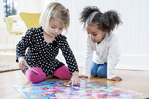 Crocodile Creek - Mermaid Palace - 36 Piece Jigsaw Floor Puzzle with Heavy-Duty Box for Storage, Large 20" x 27" Completed Size, Designed for Kids Ages 3 Years and up Blue/Green/Orange/Red/Pink from Crocodile Creek