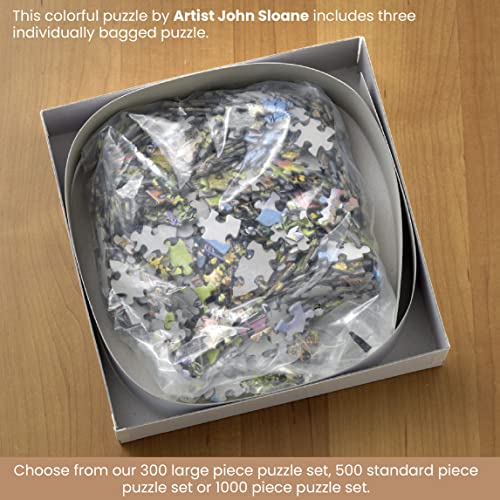 Bits and Pieces - 300 Large Piece Puzzles for Adults - Value Set of Three - Sunny Season Collection by Artist John Sloane - Jigsaw Puzzles - 18" X 24" by Melville Direct