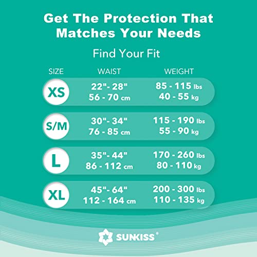 SUNKISS TrustPlus Adult Diapers with Maximum Absorbency, Disposable Incontinence Briefs with Tabs for Men and Women, Maximum Overnight Absorbency, Leak Protection, Large, 15 Count from SUNKISS HEALTHCARE (ZHEJIANG) CO., LTD.