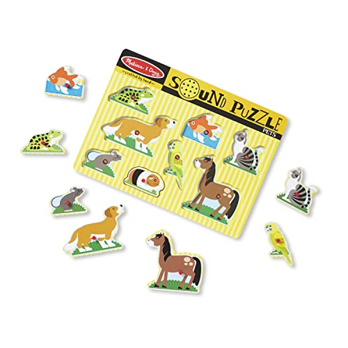 Melissa & Doug Pets Sound Puzzle - Wooden Peg Puzzle With Sound Effects (8 pcs) by Melissa & Doug