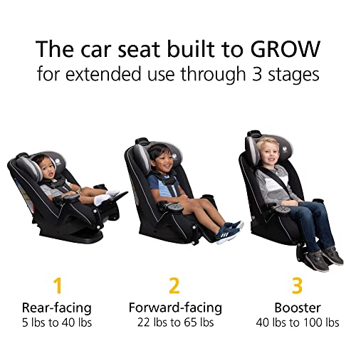 Safety 1st Grow and Go Extend 'n Ride LX Convertible Car Seat, with ComfortPlus Footrest Providing Up to 7 Inches of Additional Leg Room in -Rear-Facing Mode, Mine Shaft by Dorel Juvenile Group
