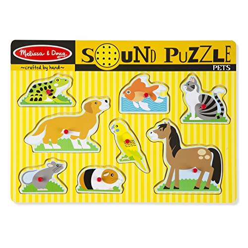Melissa & Doug Pets Sound Puzzle - Wooden Peg Puzzle With Sound Effects (8 pcs) by Melissa & Doug