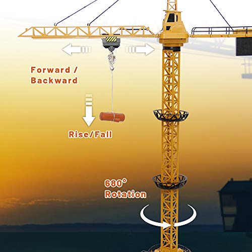 Mini Tudou RC Crane Toy,50.4 inch Tall 2.4GHz Remote Control Robotic Excavator,Educational Construction Vehicles Toy for Ages 6,7,8,9 Boys or Girls by Penpo