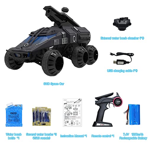 Mostop Remote Control Car, 1500pcs Water Shots 6WD Hobby RC Cars for Kids Boys &Adults, 1/12 Scale Off-Road RC Crawler Car Space Vehicle Toy Gift with Speed & Steering Control Nerf Car from Mostop